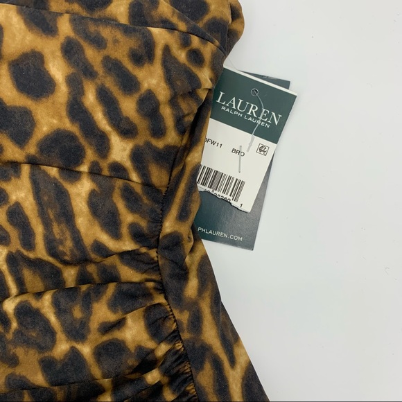 NWT Ralph Lauren Ocelot Twist Front Leopard Print One-Piece Swimsuit Siz… - Picture 9 of 11